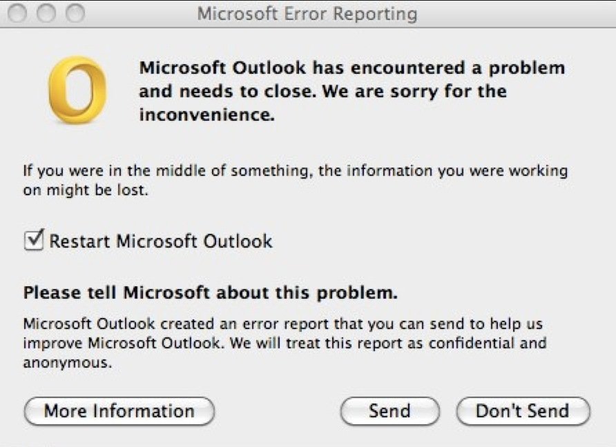 outlook for mac 2016 crashes on enter full screen
